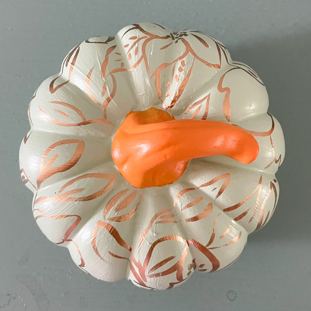 Mint and Gold Small Pumpkin|Jessica Reynolds Art