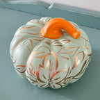 Mint and Gold Small Pumpkin|Jessica Reynolds Art