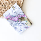 Tea towel hand designed by Jessica Reynolds art. Featuring magnolias on a waffle microfiber towel.