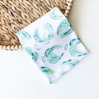 Tea towel hand designed by Jessica Reynolds art. Featuring angels.