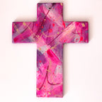 Hand painted ceramic cross.