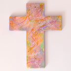 Hand painted ceramic cross.
