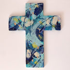 Hand painted ceramic cross.