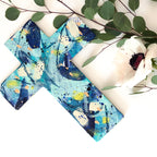 Hand painted ceramic cross.