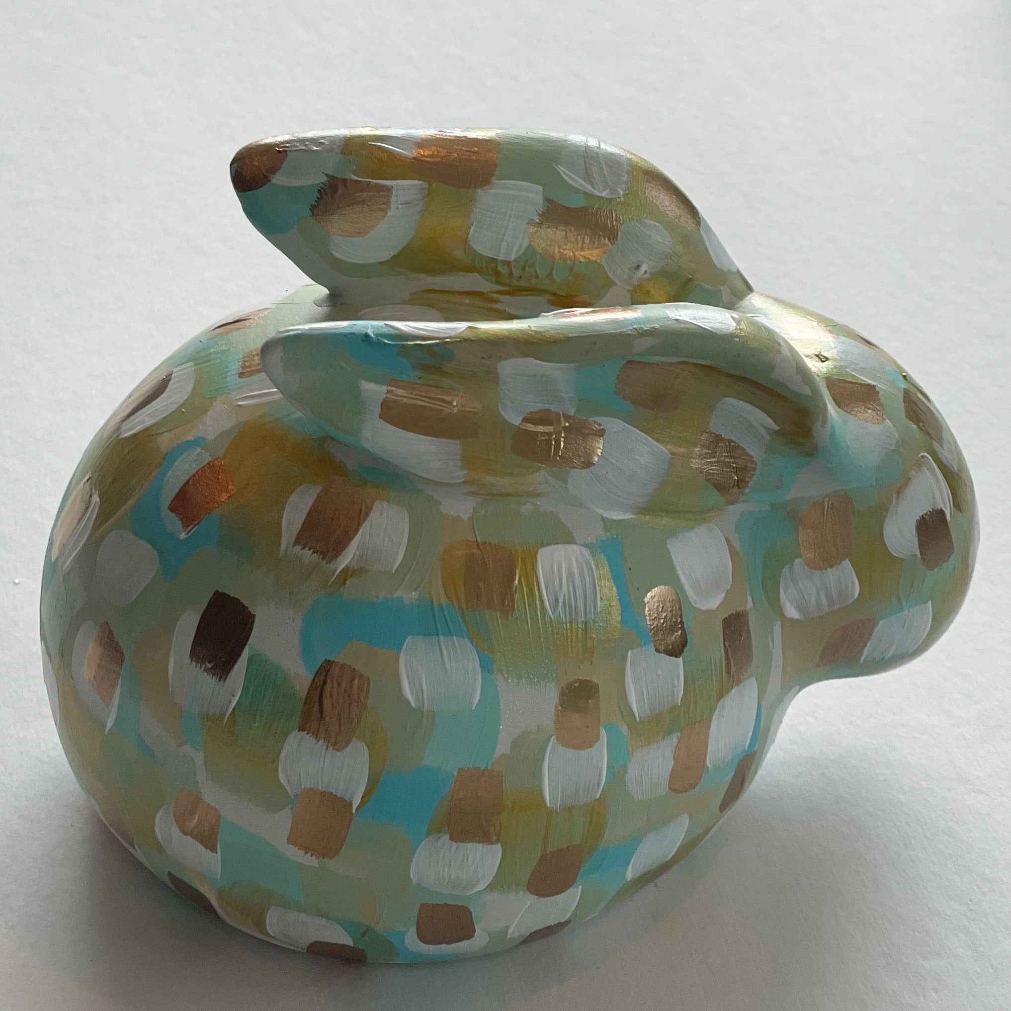 Large Neutral and Mint Bunny|Jessica Reynolds Art