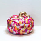 Large Pink Abstract Pumpkin|Jessica Reynolds Art