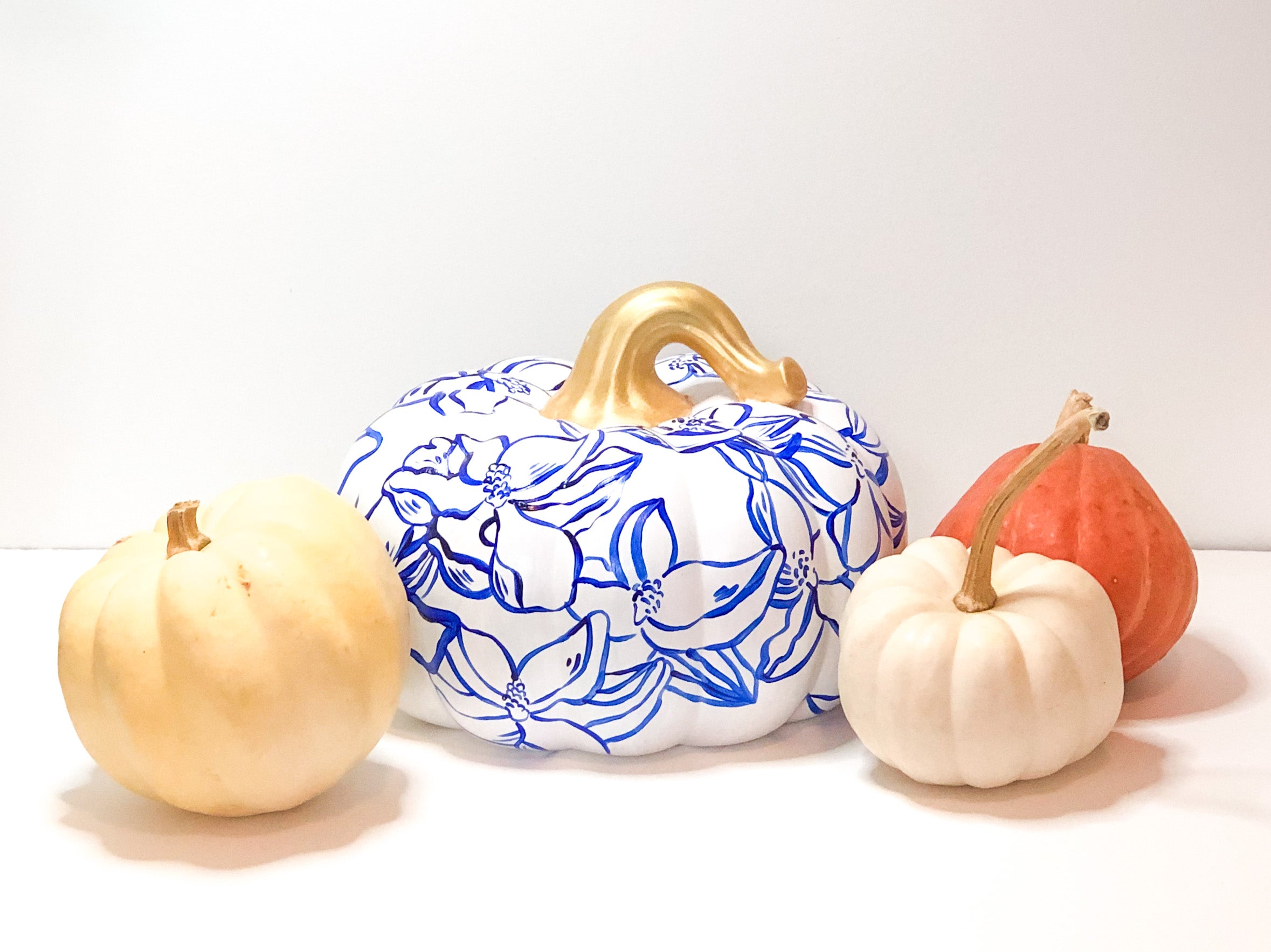 Large Blue Magnolia Pumpkin|Jessica Reynolds Art