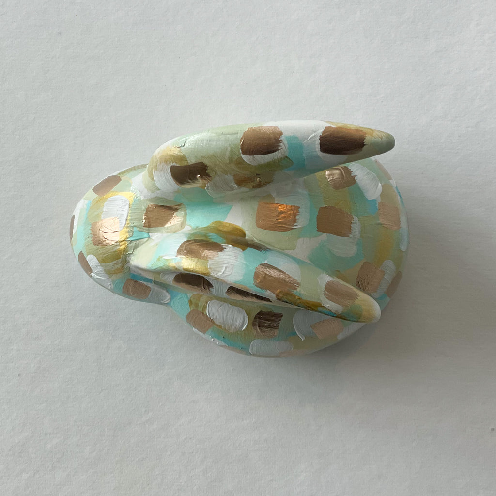 Small Neutral and Mint Bunny|Jessica Reynolds Art