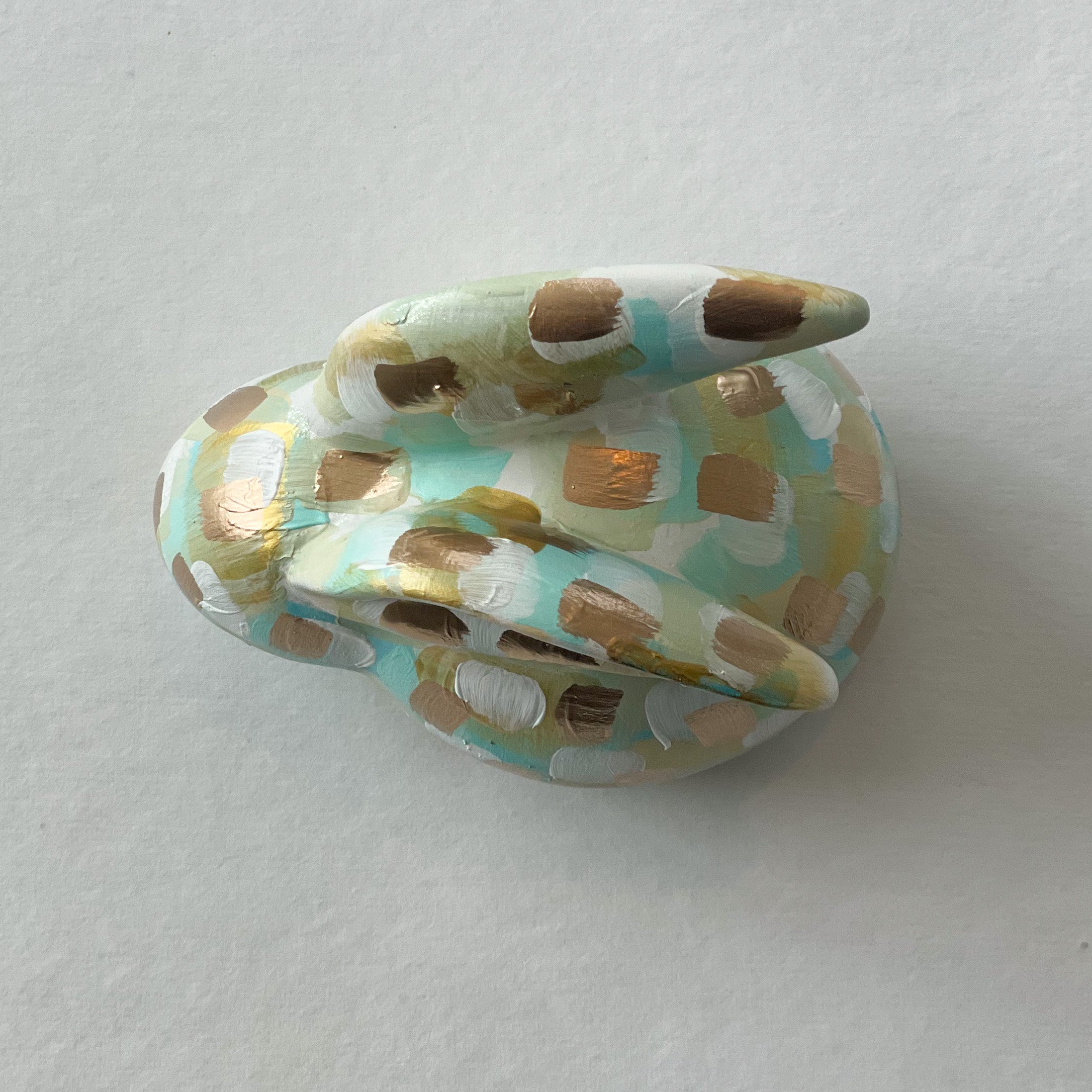 Small Neutral and Mint Bunny|Jessica Reynolds Art