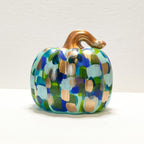 Blue Green Abstract Pumpkin|Jessica Reynolds Art