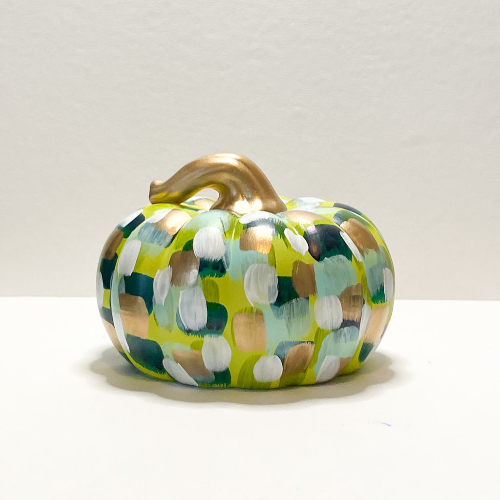 Large Green Abstract Pumpkin|Jessica Reynolds Art