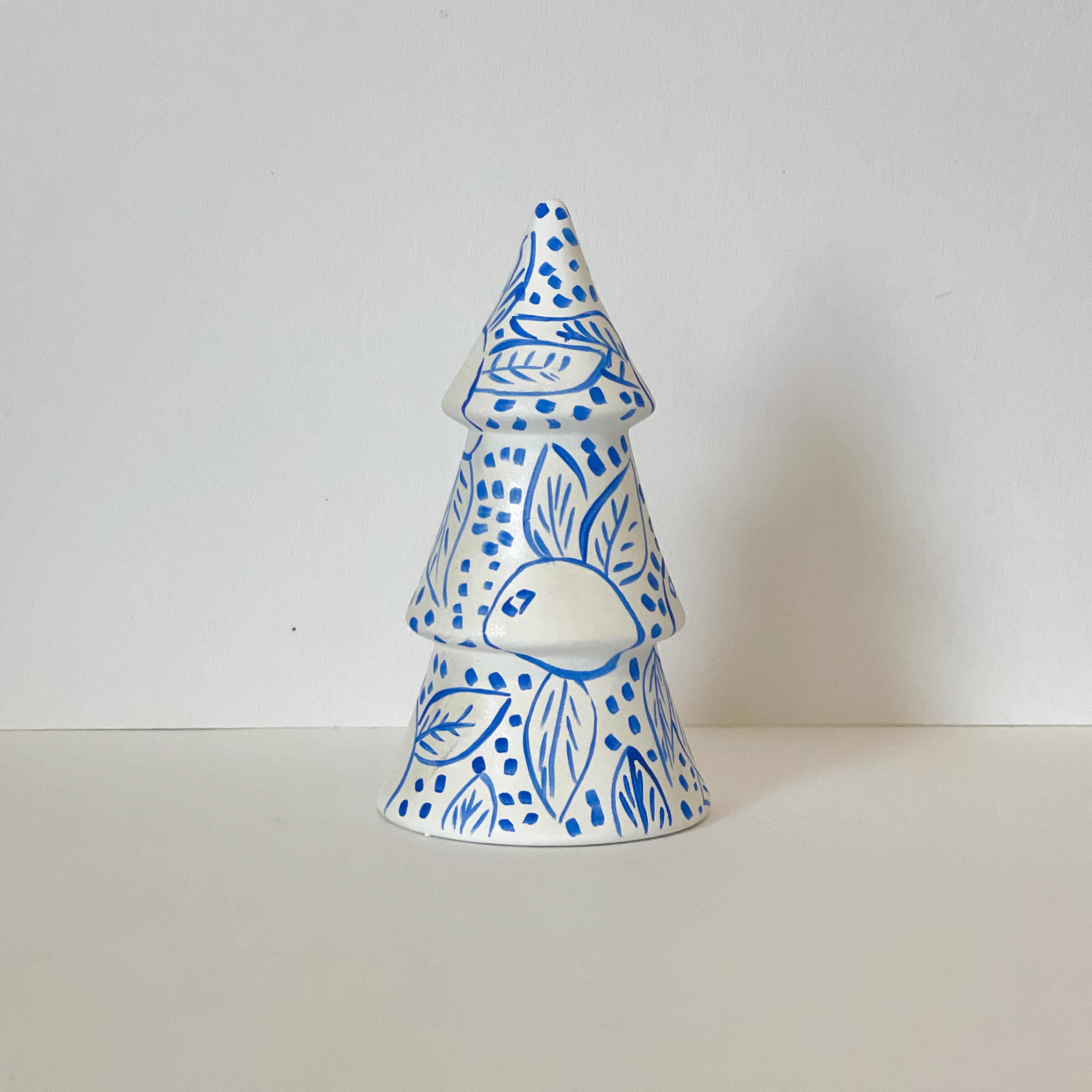 Blue and White Citrus Mini Christmas Tree|Jessica Reynolds Art