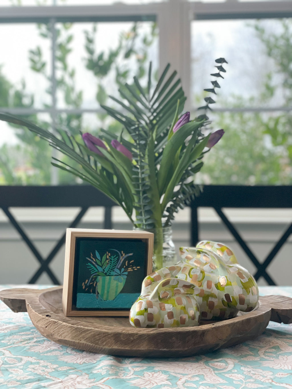 Small Green and Mint Bunny|Jessica Reynolds Art