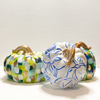 Blue Green Abstract Pumpkin|Jessica Reynolds Art