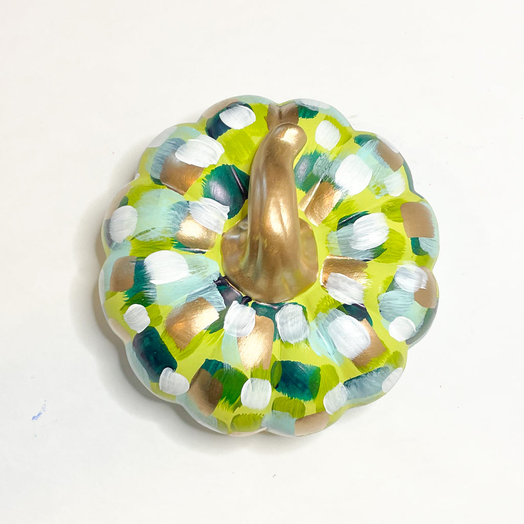 Large Green Abstract Pumpkin|Jessica Reynolds Art