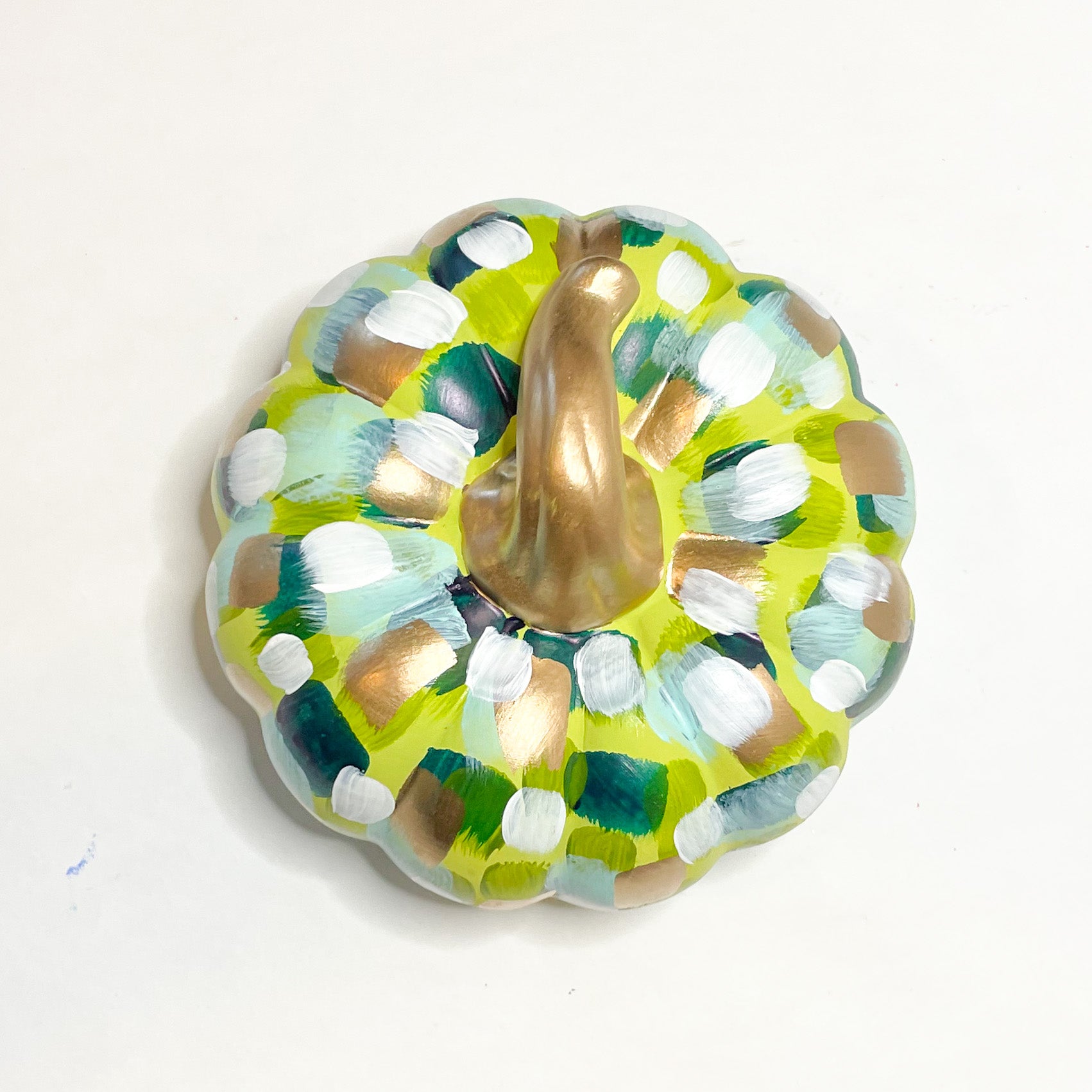 Large Green Abstract Pumpkin|Jessica Reynolds Art