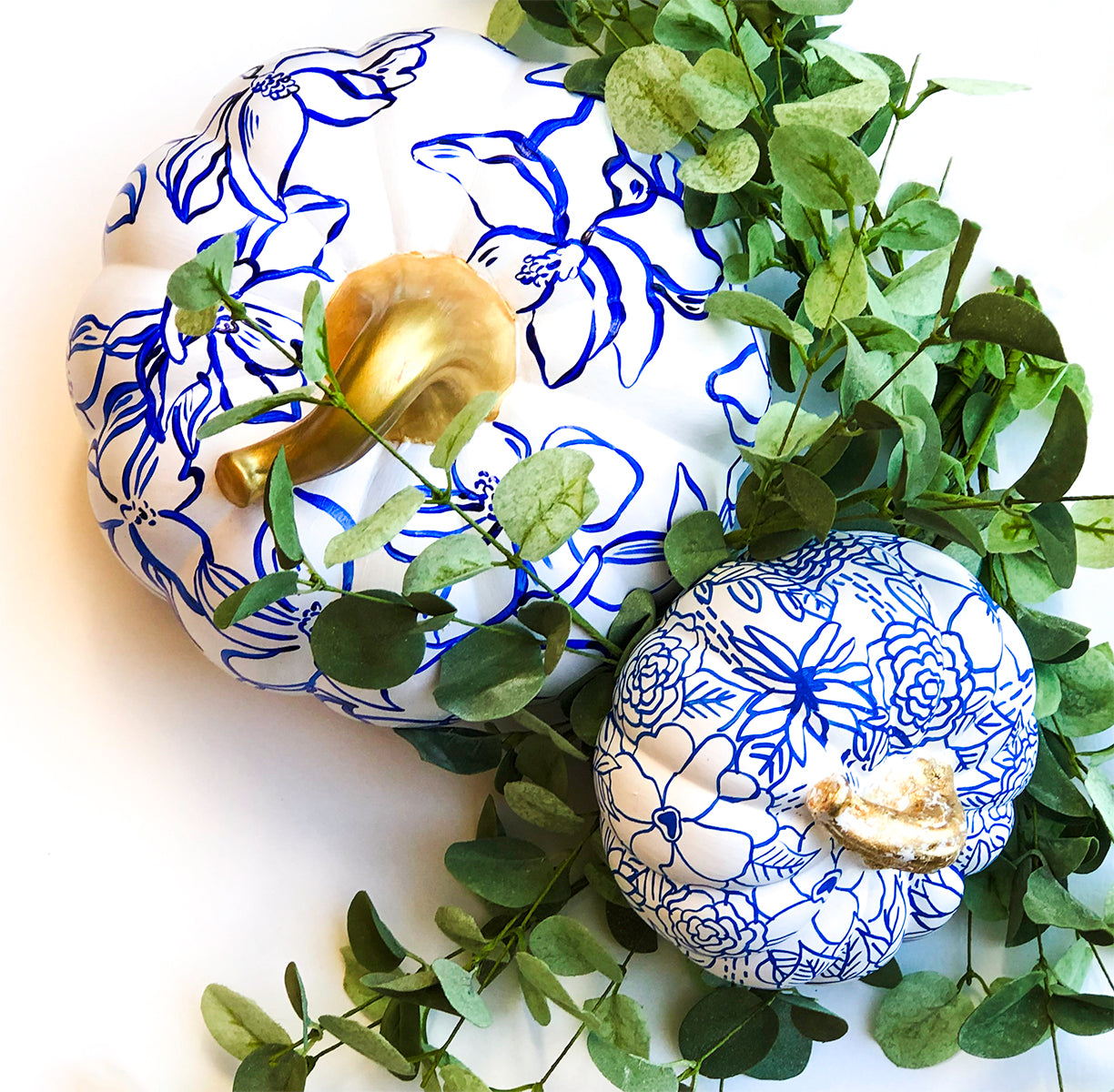 Large Blue Magnolia Pumpkin|Jessica Reynolds Art