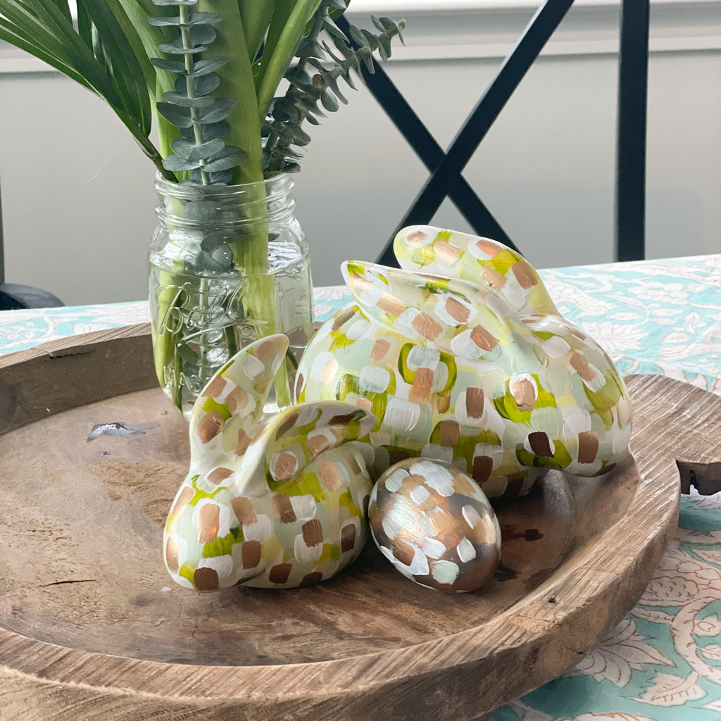 Small Green and Mint Bunny|Jessica Reynolds Art