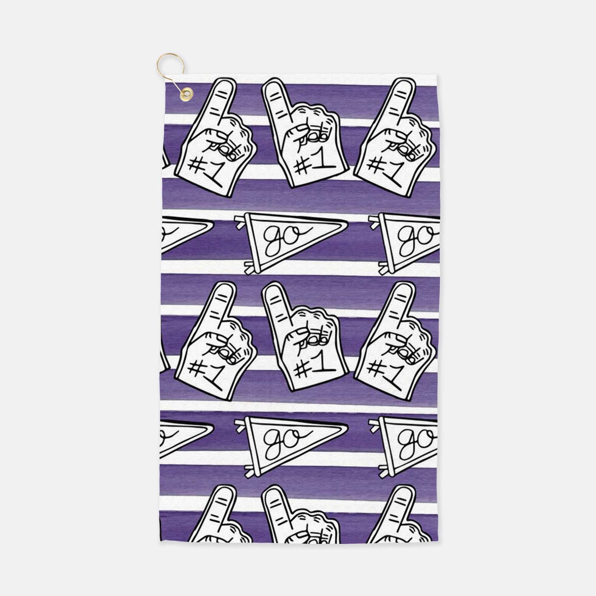Purple Tailgate Golf Towel|Jessica Reynolds Art
